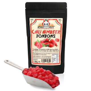Chili Raspberry Candy - sugar free xtra spicy - 200g - Hotskala: 7 - RED DEVILS TASTE