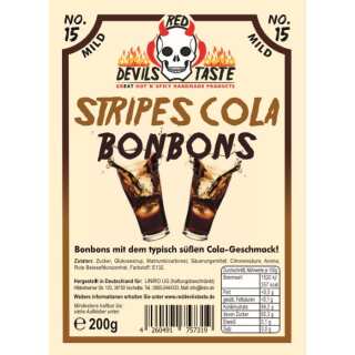 Stripes Cola Bonbon - mild - 200g - Hotskala: 0 - RED DEVILS TASTE