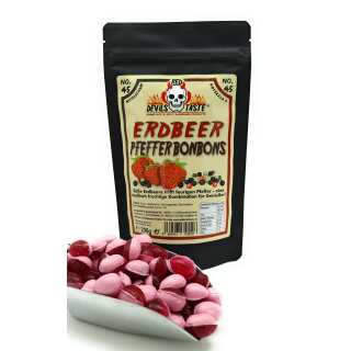 Erdbeer - Pfeffer Bonbons - 200g - Hotskala: 4 - RED DEVILS TASTE